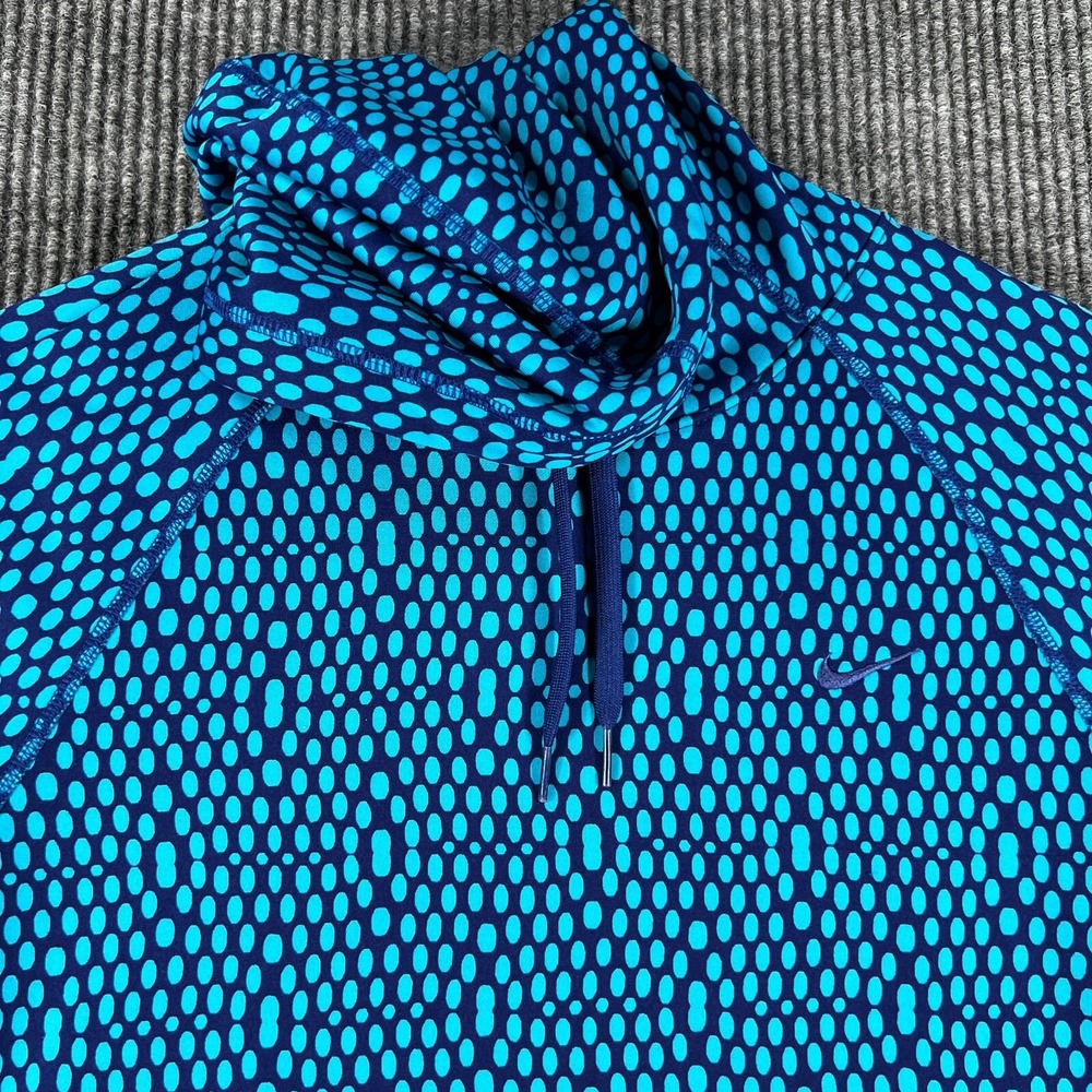 Nike Hoodie Sweatshirt Womens Medium Blue Long Sleeve Therma Fit Outdoor Casual
